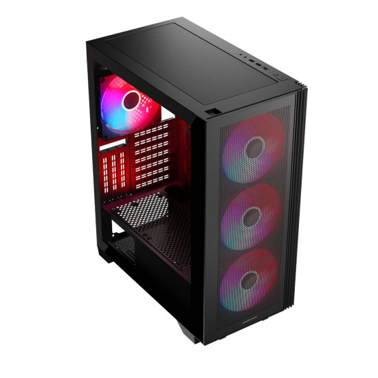 Black CASE MISTRAL ARGB FLOW MIDI USB 3.0x2 Black CASE MISTRAL ARGB FLOW MIDI USB 3.0x2