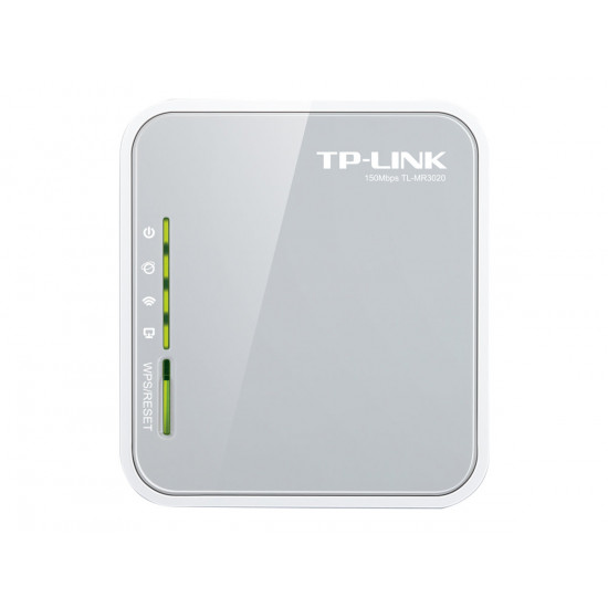 4G LTE Router | TL-MR3020 | 802.11n | 300 Mbit/s | 10/100 Mbit/s | Ethernet LAN (RJ-45) ports 3 | Mesh Support No | MU-MiMO No | No mobile broadband | Antenna type 2xDetachable antennas 4G LTE Router | TL-MR3020 | 802.11n | 300 Mbit/s | 10/100 Mbit/s | Ethernet LAN (RJ-45) ports 3 | Mesh Support No | MU-MiMO No | No mobile broadband | Antenna type 2xDetachable antennas