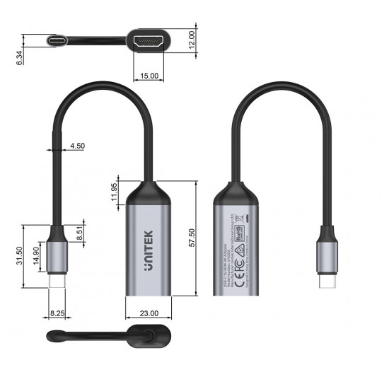 Adaoter USB-C - HDMI 2.0 ; 4K 60Hz; M/f; V1420A Adaoter USB-C - HDMI 2.0 ; 4K 60Hz; M/f; V1420A