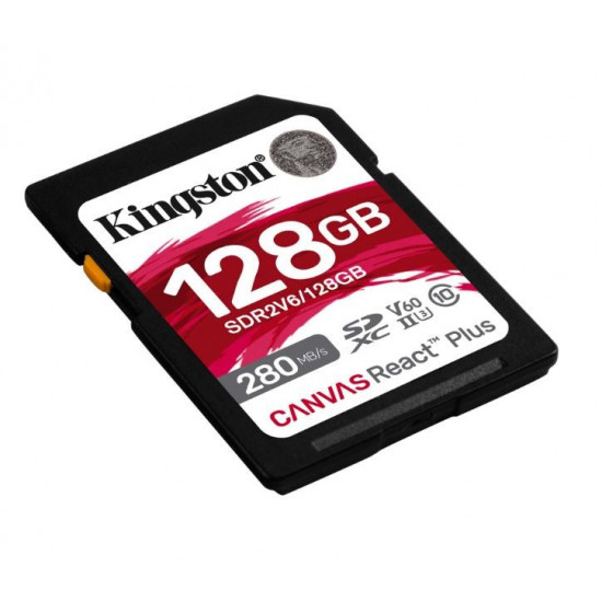 128GB React Plus 280/100/MB/s U3 V60 SD Card