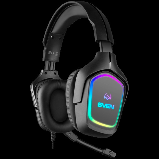 Gaming headphones with microphone AP-U750MV, black (USB, RGB) Gaming headphones with microphone AP-U750MV, black (USB, RGB)
