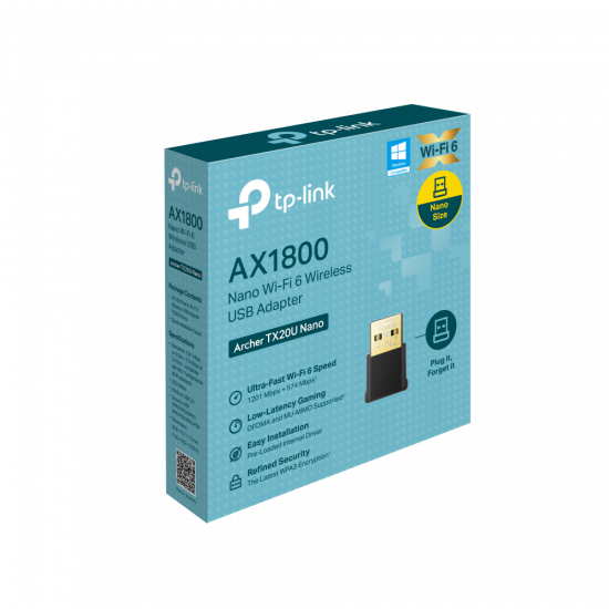TP-LINK | Archer TX20U Nano | AX1800 Nano Dual Band Wi-Fi 6 USB Adapter | USB 2.0