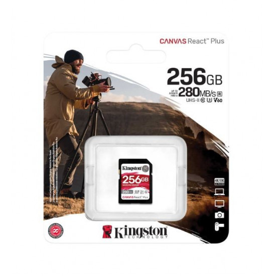 256GB React Plus 280/150/MB/s U3 V60 SD Card
