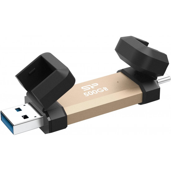 Silicon Power DS72 | 500 GB | USB Type-A/USB Type-C 3.2 Gen 2 | Gold Silicon Power DS72 | 500 GB | USB Type-A/USB Type-C 3.2 Gen 2 | Gold