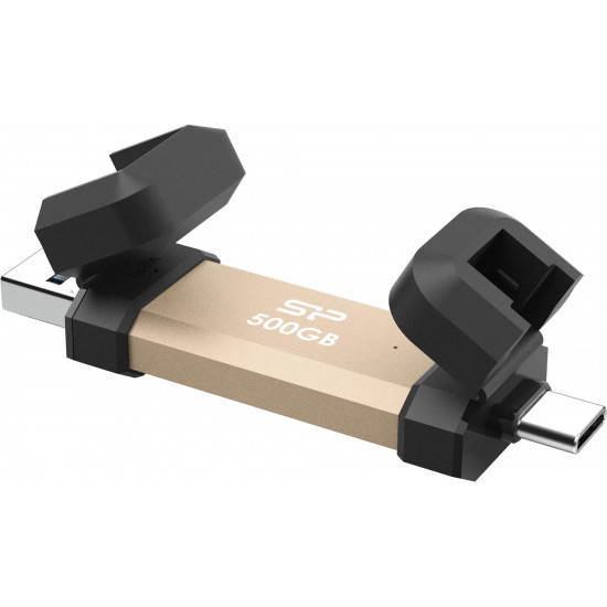 Silicon Power DS72 | 500 GB | USB Type-A/USB Type-C 3.2 Gen 2 | Gold Silicon Power DS72 | 500 GB | USB Type-A/USB Type-C 3.2 Gen 2 | Gold