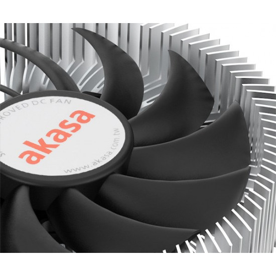Akasa AK-CC6601EP01 computer cooling system Processor Heatsink/Radiator 7.5 cm Aluminium, Black 1 pc(s)