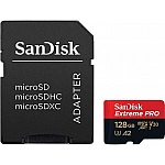 SanDisk Extreme PRO microSDXC 128GB + SD Adapter + 2 years RescuePRO Deluxe up to 200MB/s & 90MB/s Read/Write speeds A2 C10 V30 UHS-I U3