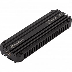 SilverStone MS12 - Speichergehäuse - M.2 - M.2 NVMe Card - USB 3.2 (Gen 2x2) - Schwarz