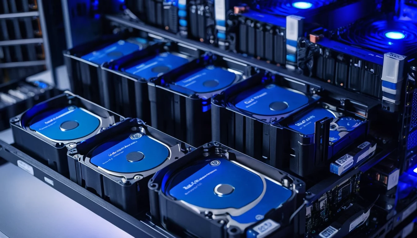 NAS ar vairākiem cietājiem diskiem, kas konfigurēti RAID masīvā