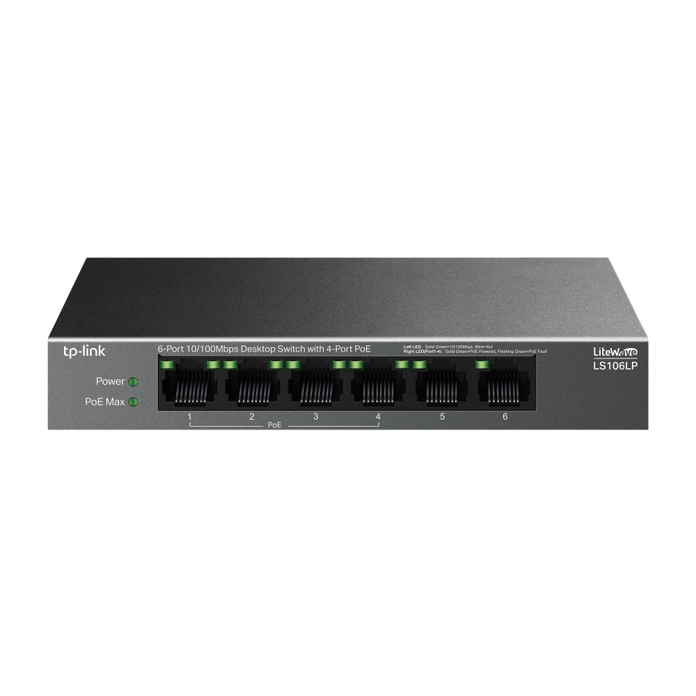 TP-Link LiteWave LS106LP tīkla slēdzis Nenodrošināts