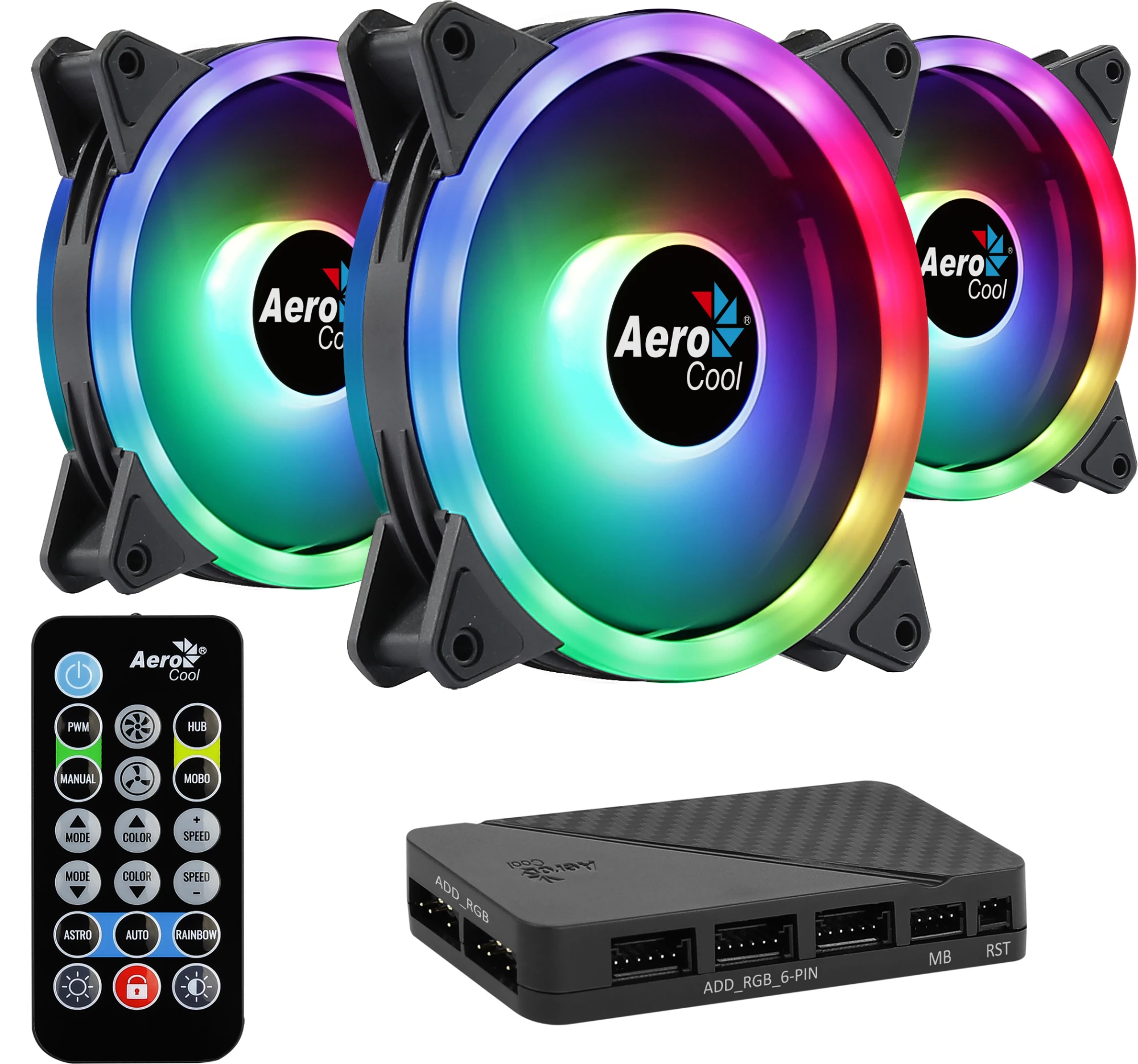 Aerocool DUO12PRO komplekts 3x ventilators 12cm