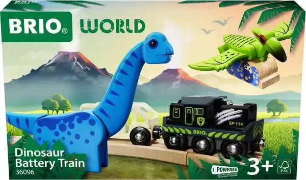 BRIO Dinozauru bateriju vilciens koka daudzkrāsains