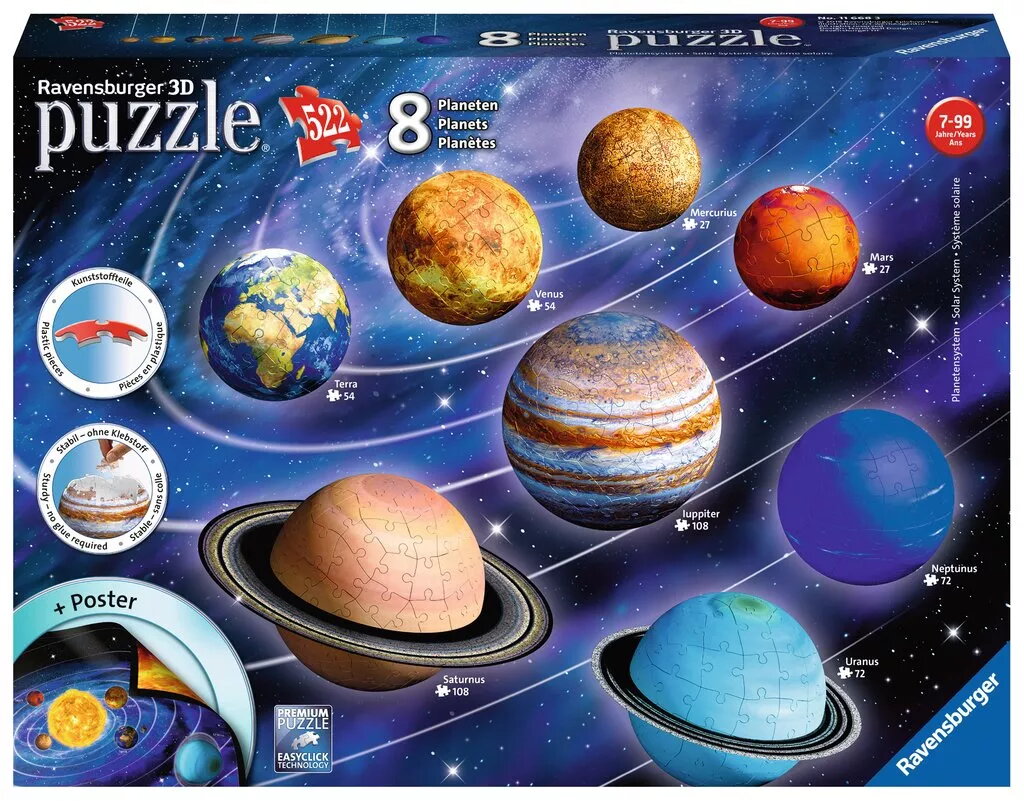 3D Puzle Ravensburger Planētu Saules sistēma