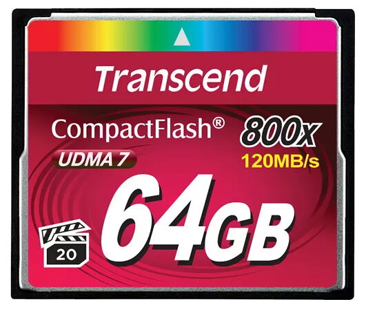 Transcend 64GB CompactFlash 800x TS64GCF800 atmiņas