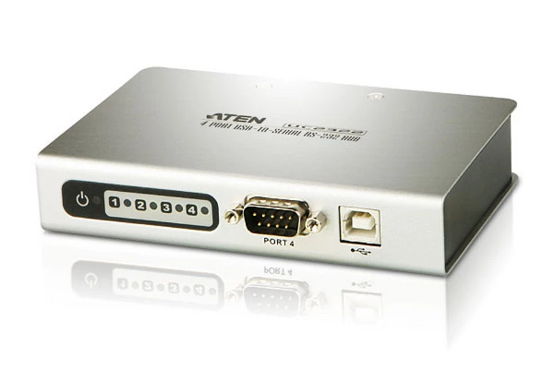 ATEN 4 portu USB–RS-232 serialais centrmezgls