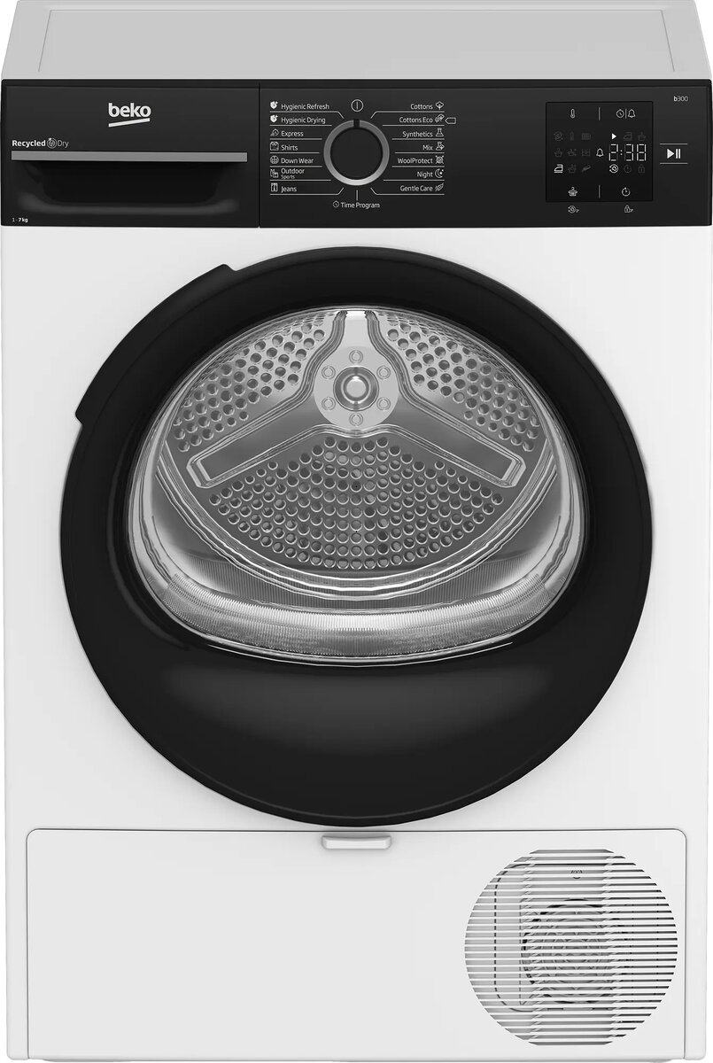 BEKO BM3T37249WBB priekšējās ielādes žāvētājs, balts