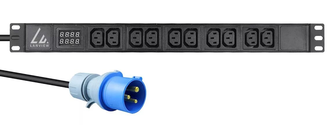 Lanview LVR-3MIEC-AMP-10C13 strāvas sadales bloks (PDU)