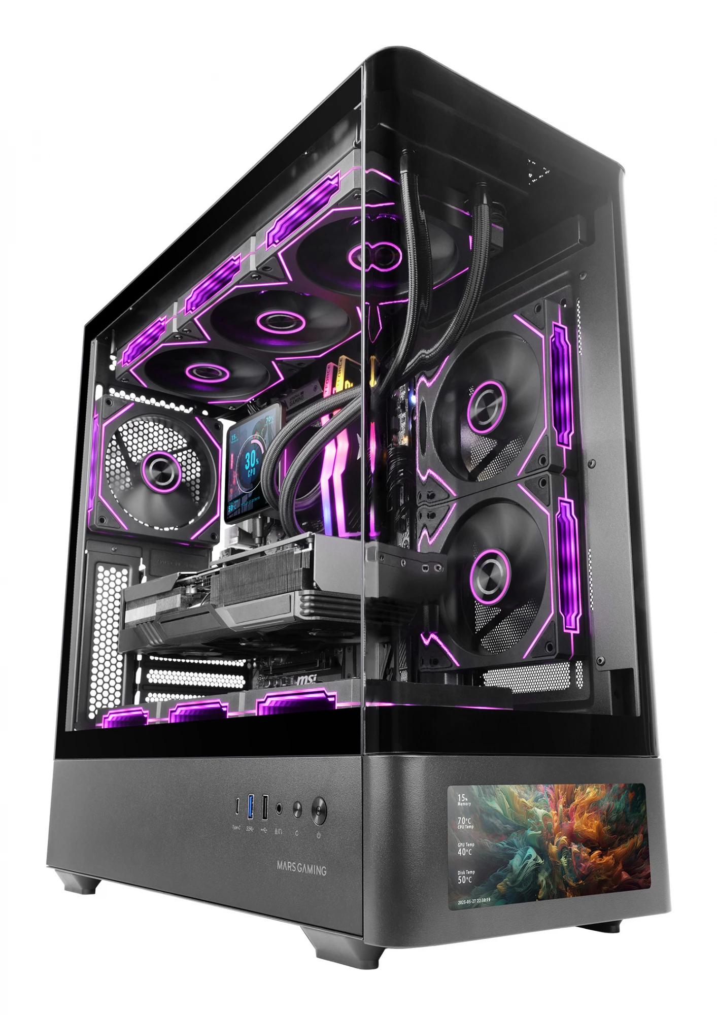 PC korpuss TACENS Mars Gaming MCLCDPRO