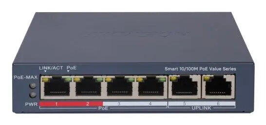 Tīkla slēdzis Hikvision DS-3E1106P-EI — 6
