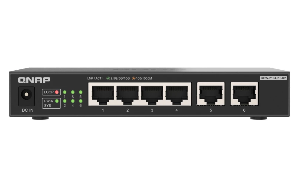 QNAP QSW-2104-2T-R2 tīkla slēdzis Nepārvaldāms 10G