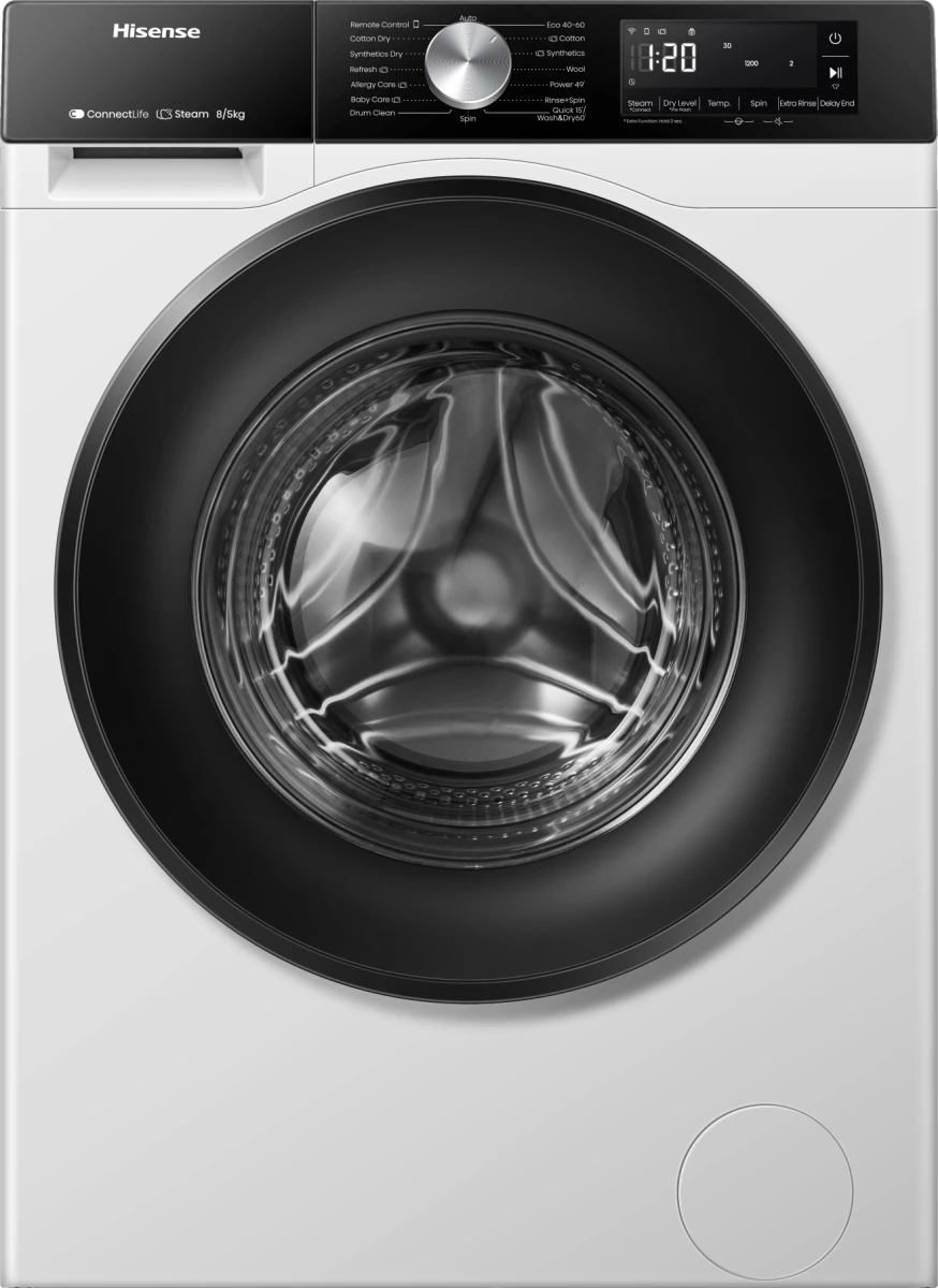 Hisense WD3S8043BW3 veļas žāvētājs Brīvstāvošs Priekšējā