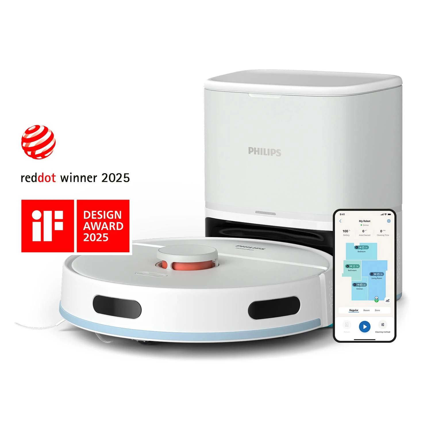 Philips XU2100/20 robotu putekļsūcējs ar pašiztukšošanās