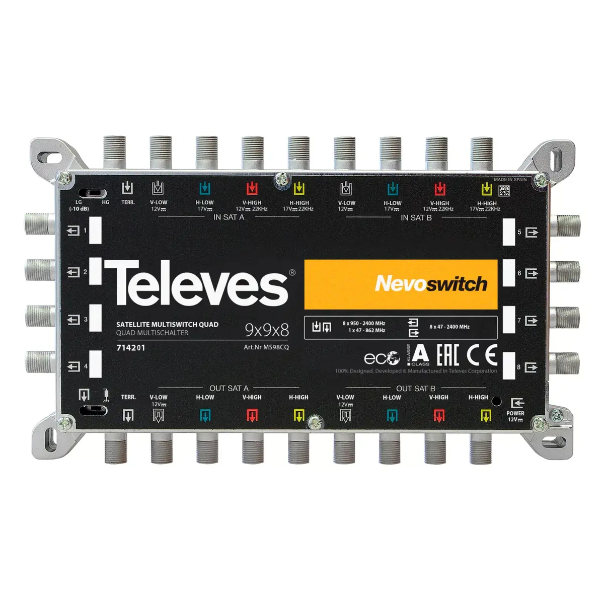 Televes MS 98NCQ (714201) aktīvais multislēdzis