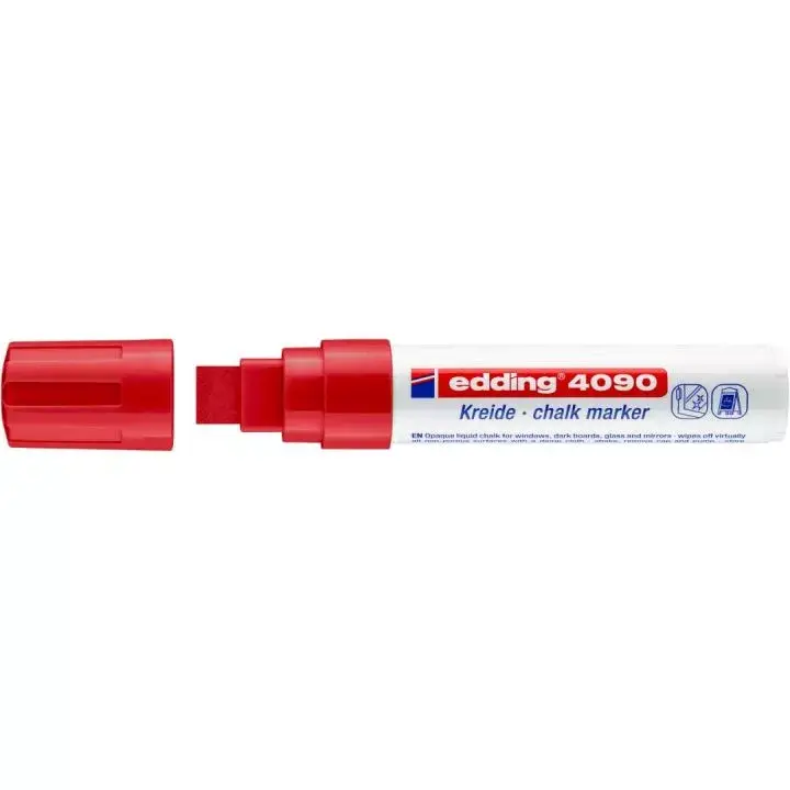 Krīta marķieris Edding 4090 Chisel Sarkans