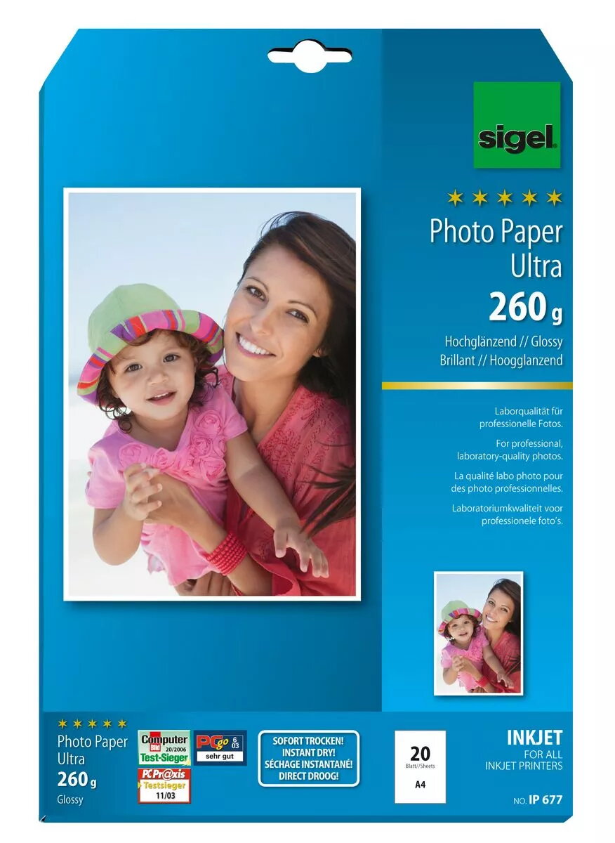 Foto papīrs A4 Glancēts Sigel IP677