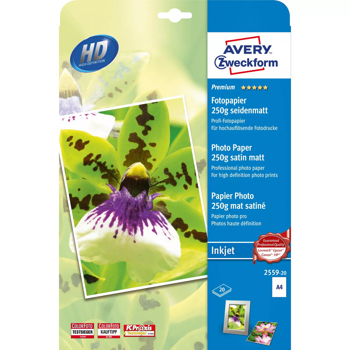Inkjet Papīrs Avery Premium A4 250g