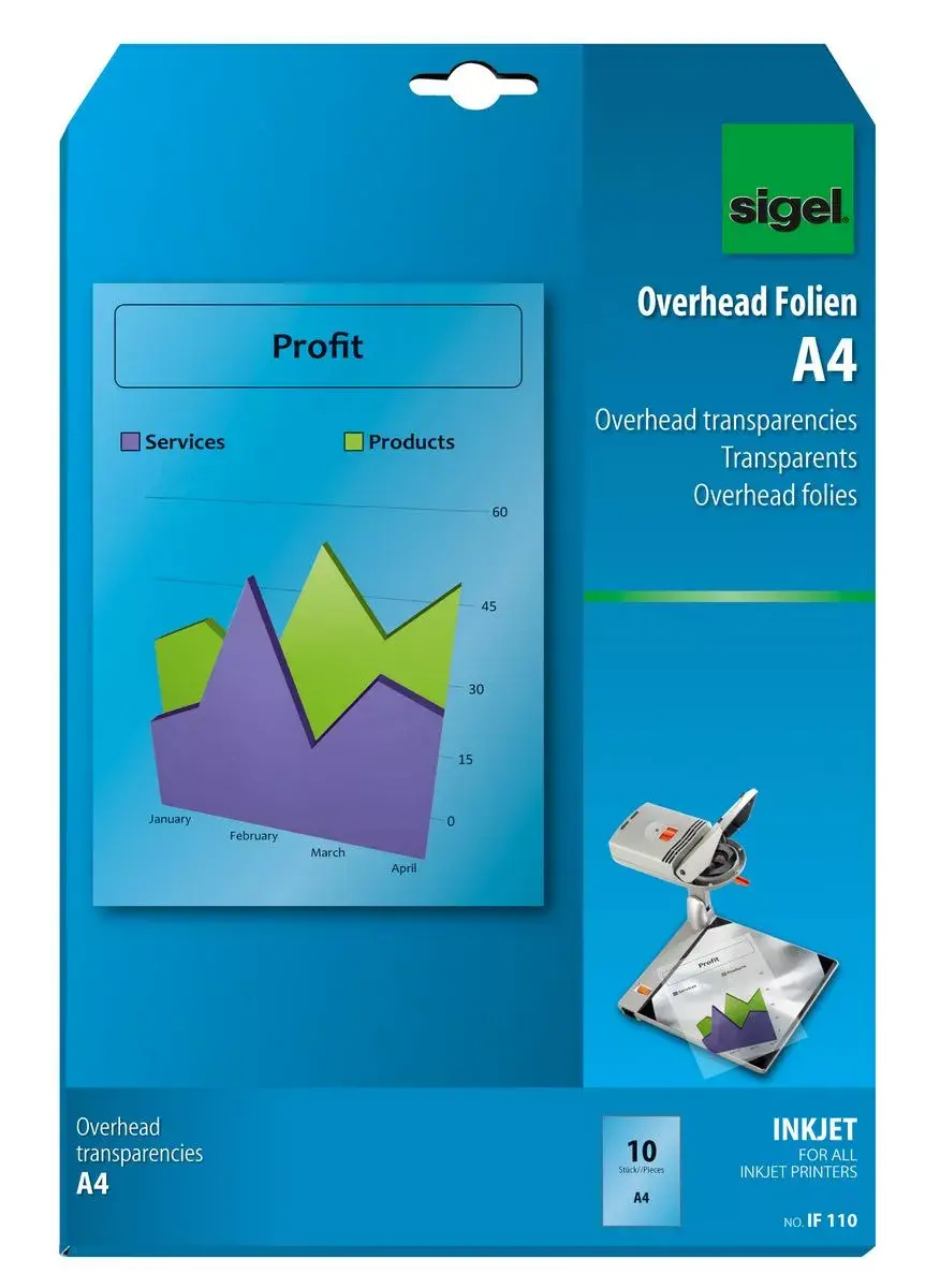 Caurspīdīgā plēve printerim Sigel IF110 A4