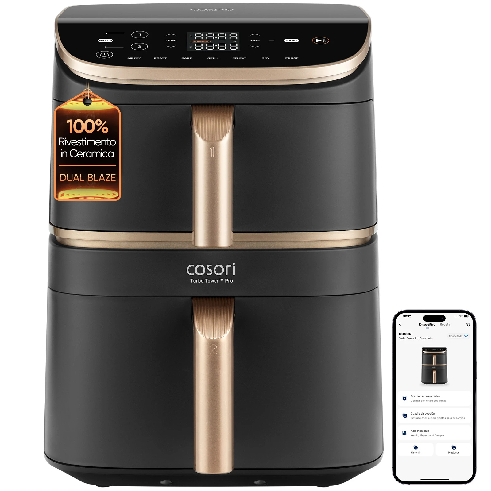Cosori Turbo Tower Pro Smart karstā