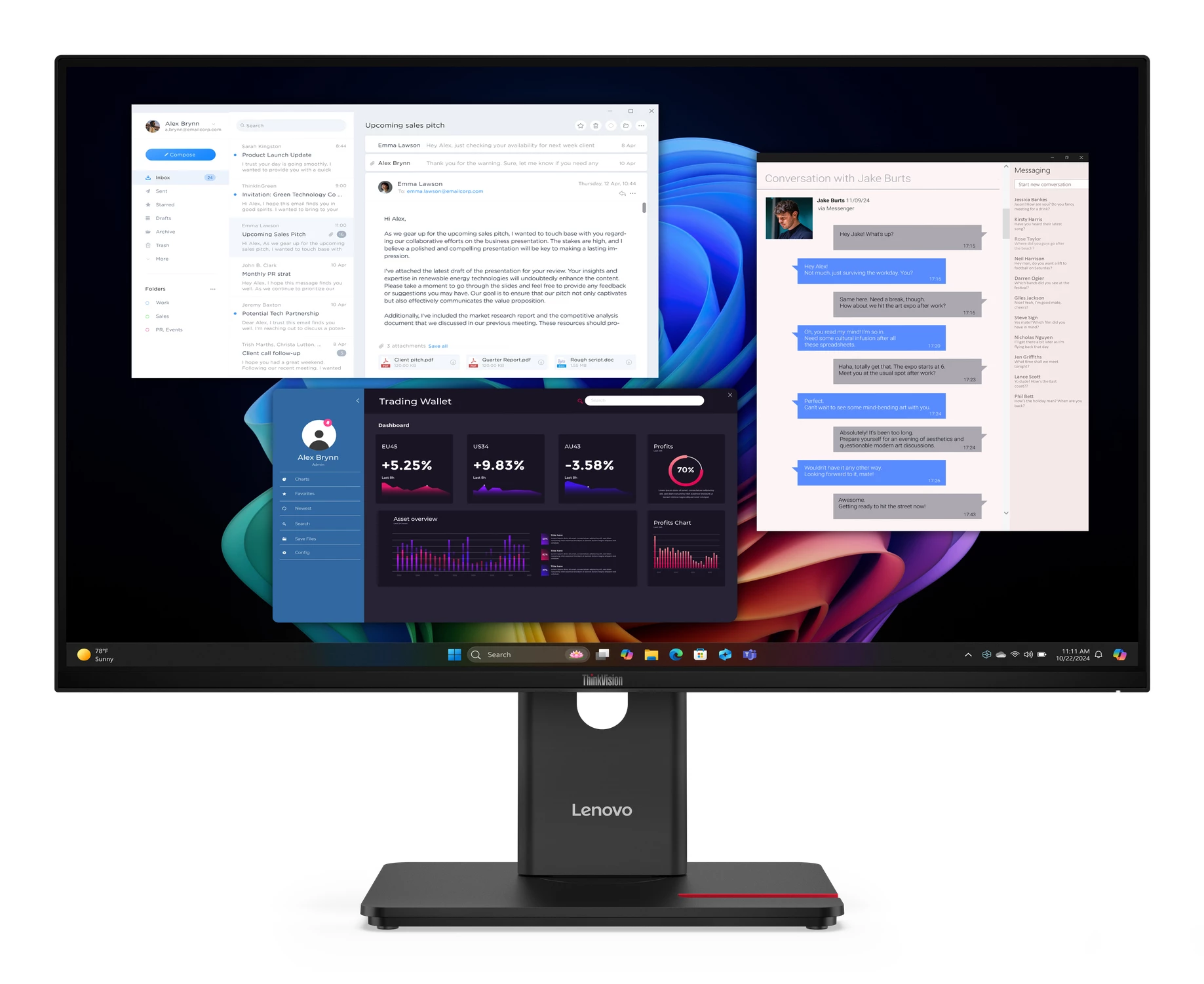 Monitors Lenovo ThinkVision T27UD-40 27 collas