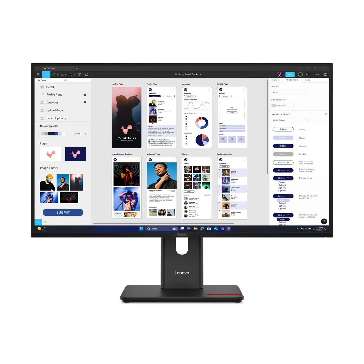 Monitors Lenovo ThinkVision T32UD-40 31.5