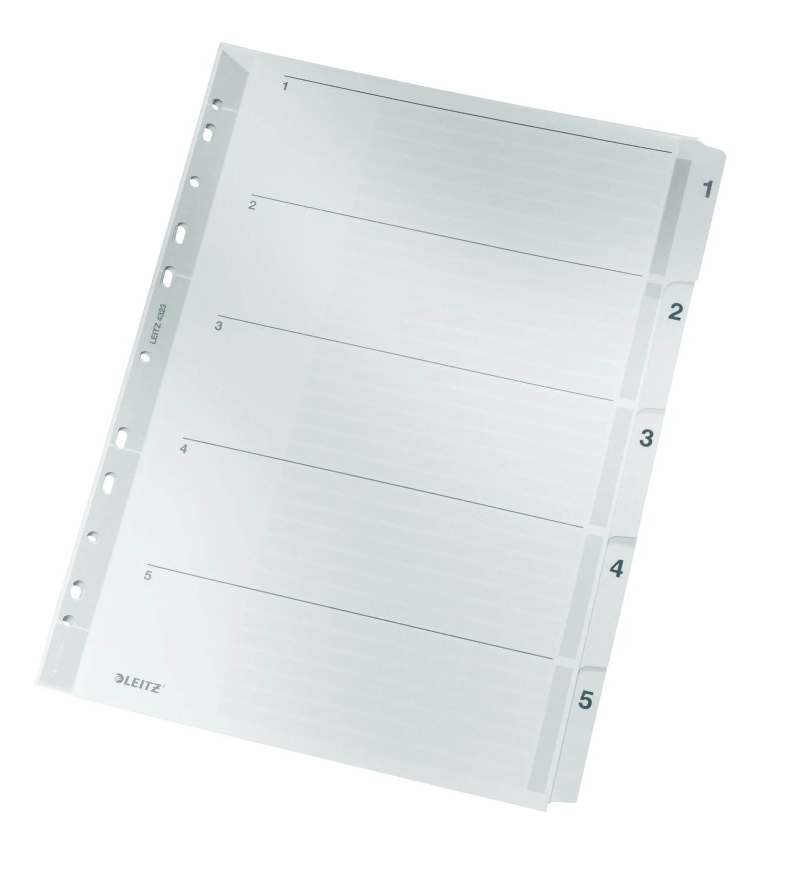 Leitz 43230000 ciparu dalītājlapa kartons/plastmasa pelēka