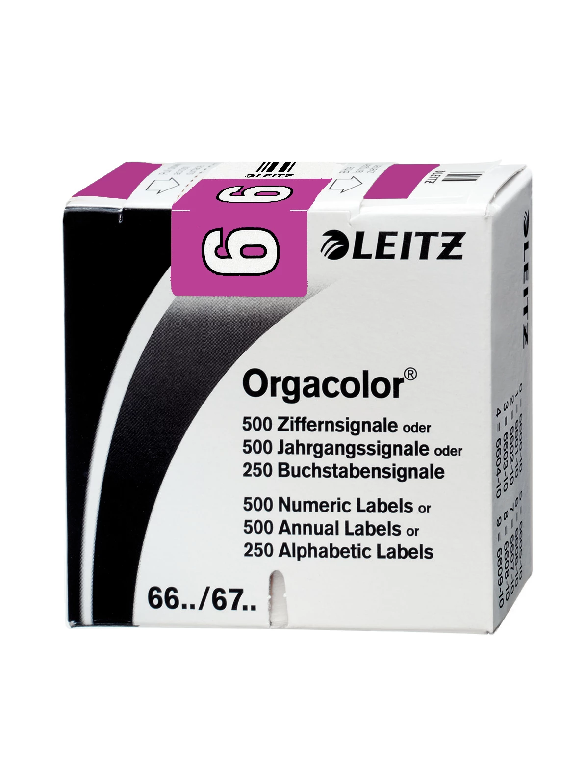 Leitz Orgacolor pašlīmējošā etiķete Violeta noapaļots