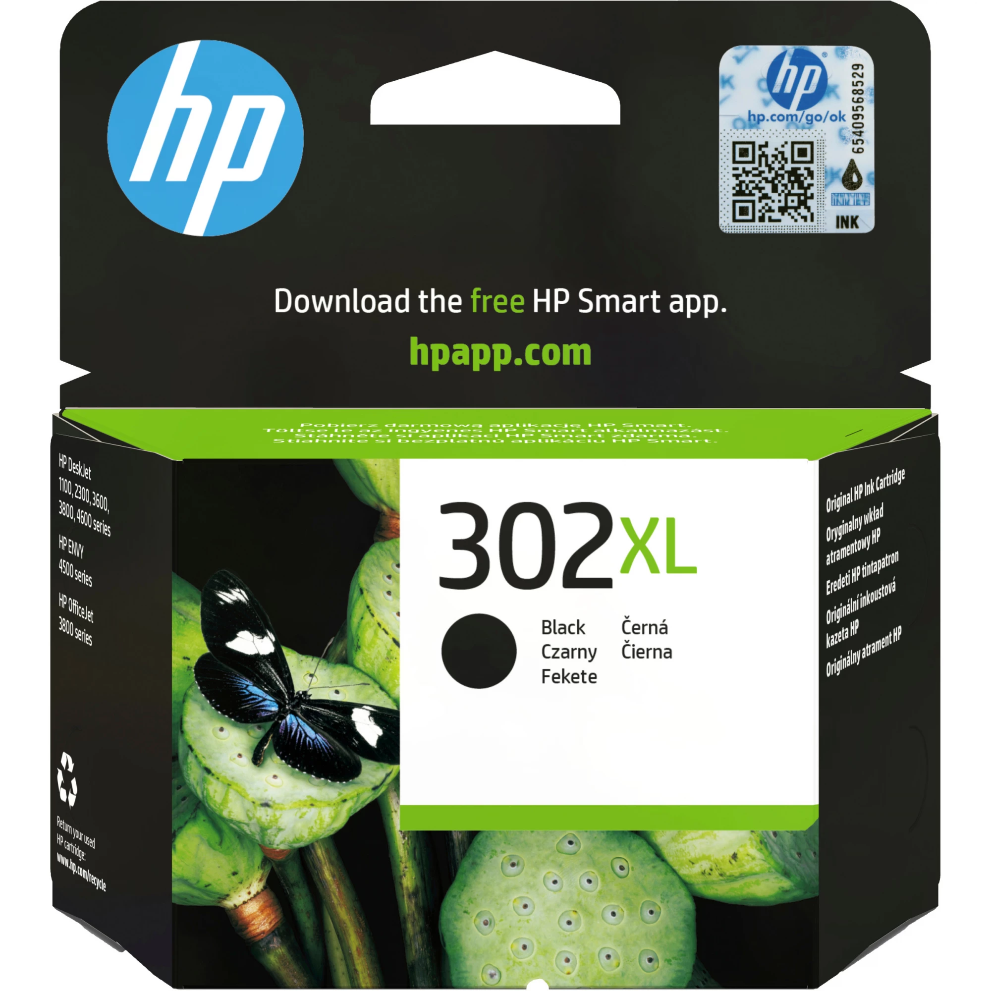 HP 302XL Melnā tintes kasetne Blister