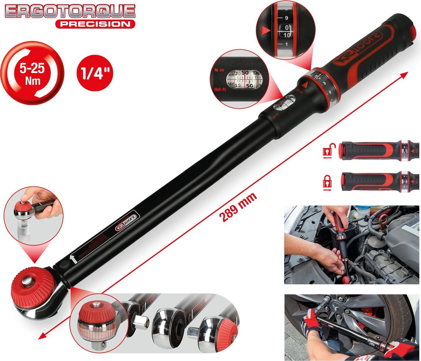 KS TOOLS ERGOTORQUE - Dinamometriskā atslēga