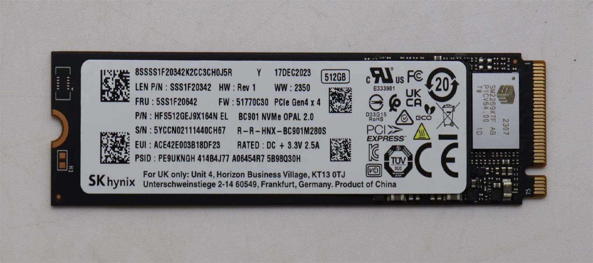 2,5 collu SATA SSD Lenovo