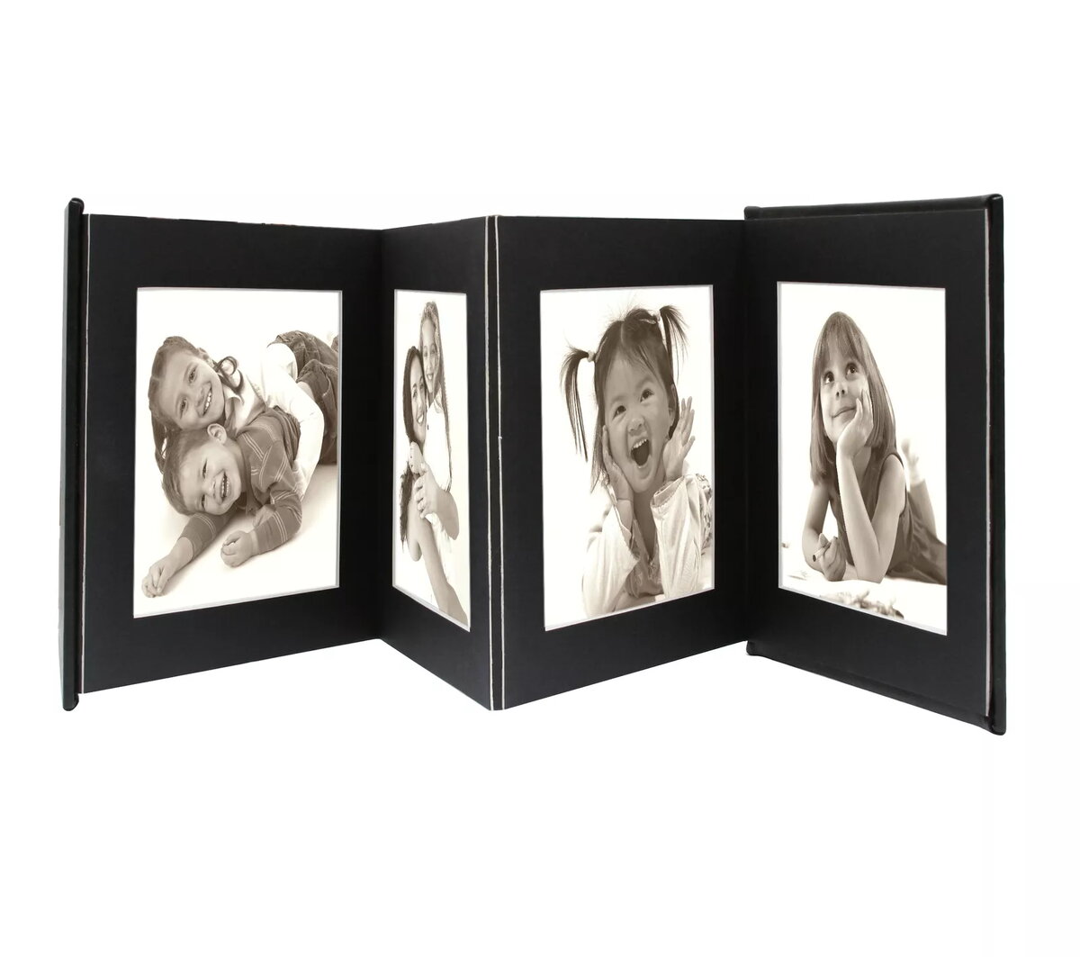 Fotoalbums Deknudt Leporello Black 8 lapas