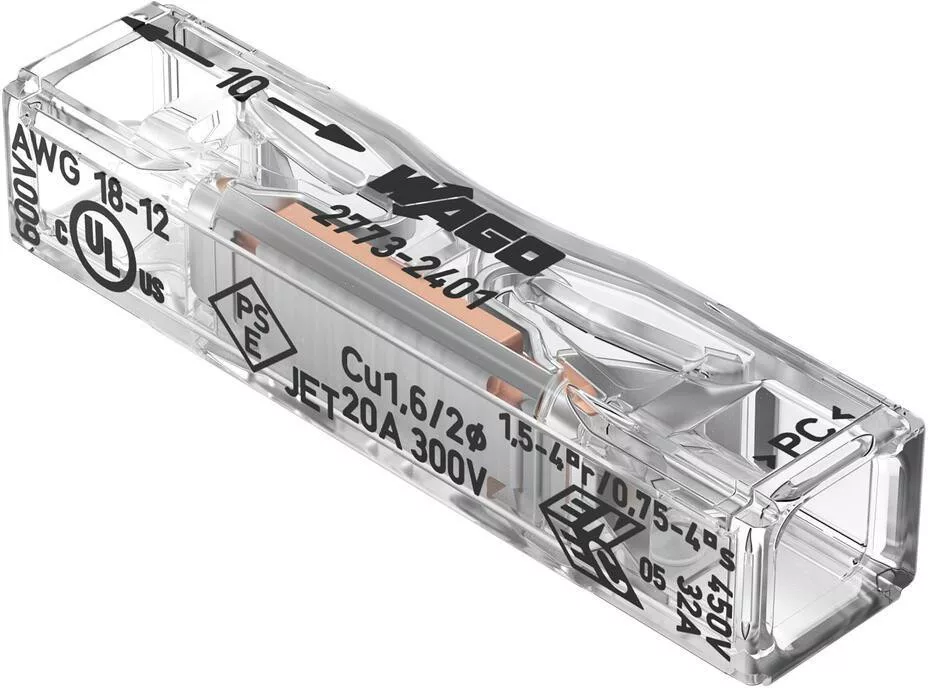 WAGO Through Connector 2773-2401, Push-in, max