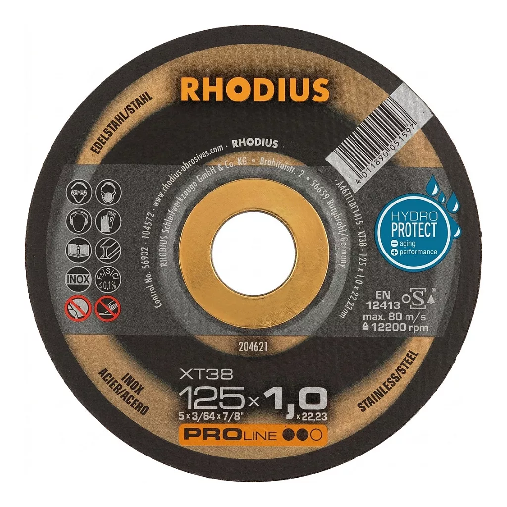 Rhodius XT38 griešanas disks 125x1.0x22