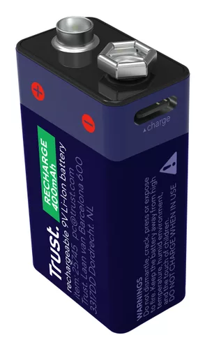 Trust 9V uzlādējamā baterija 400mAh ar