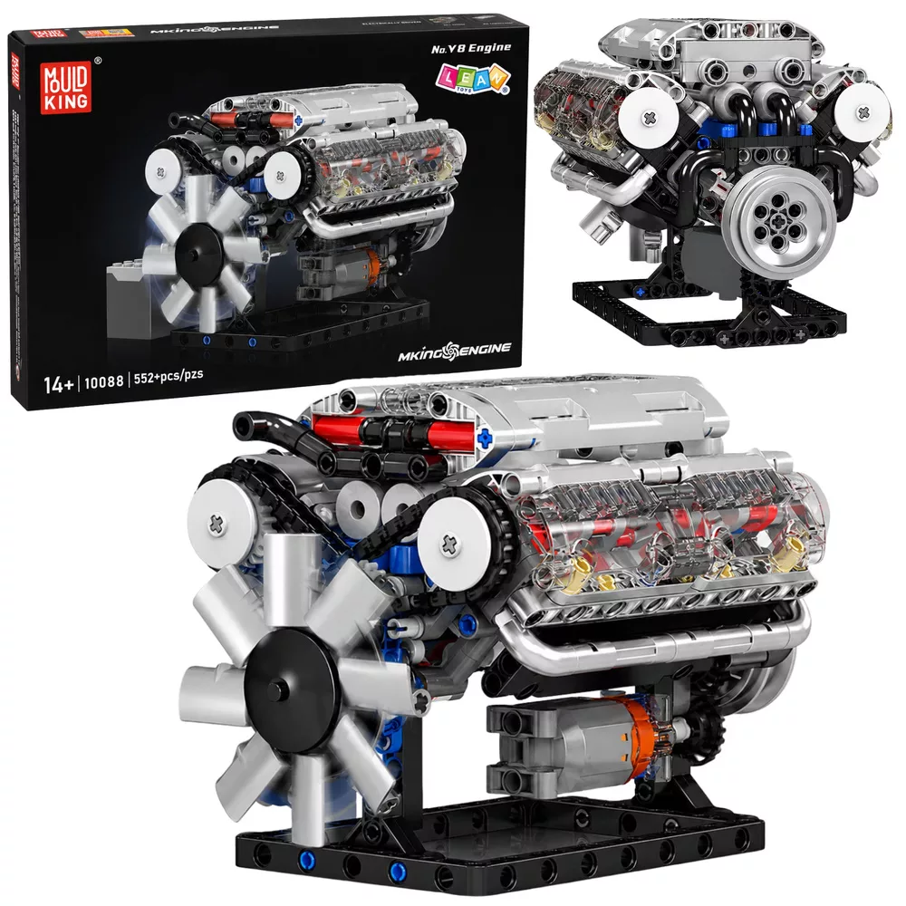LEAN TOYS Construction Blocks V8 Engine
