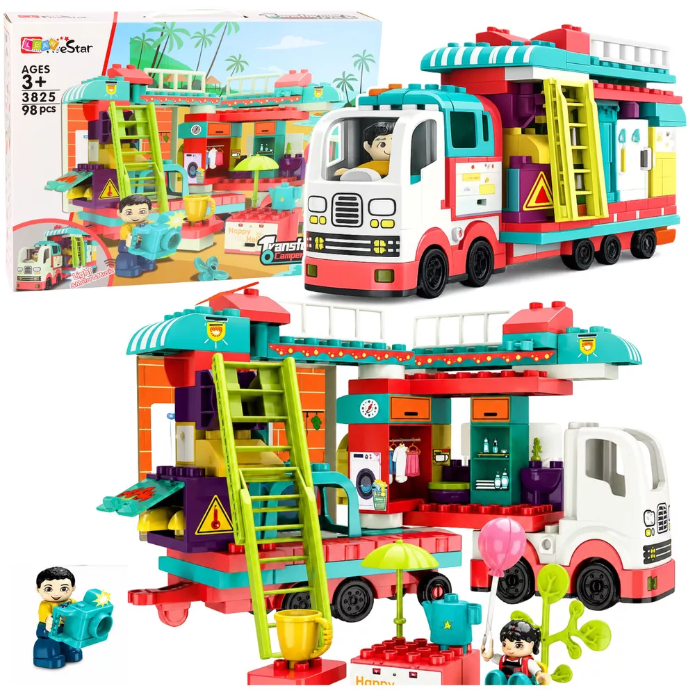 LEAN TOYS Folding Camper Construction Bricks