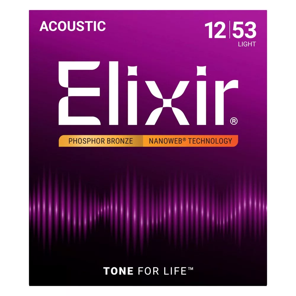 Elixir 16052 Phosphor Bronze Light NANOWEB