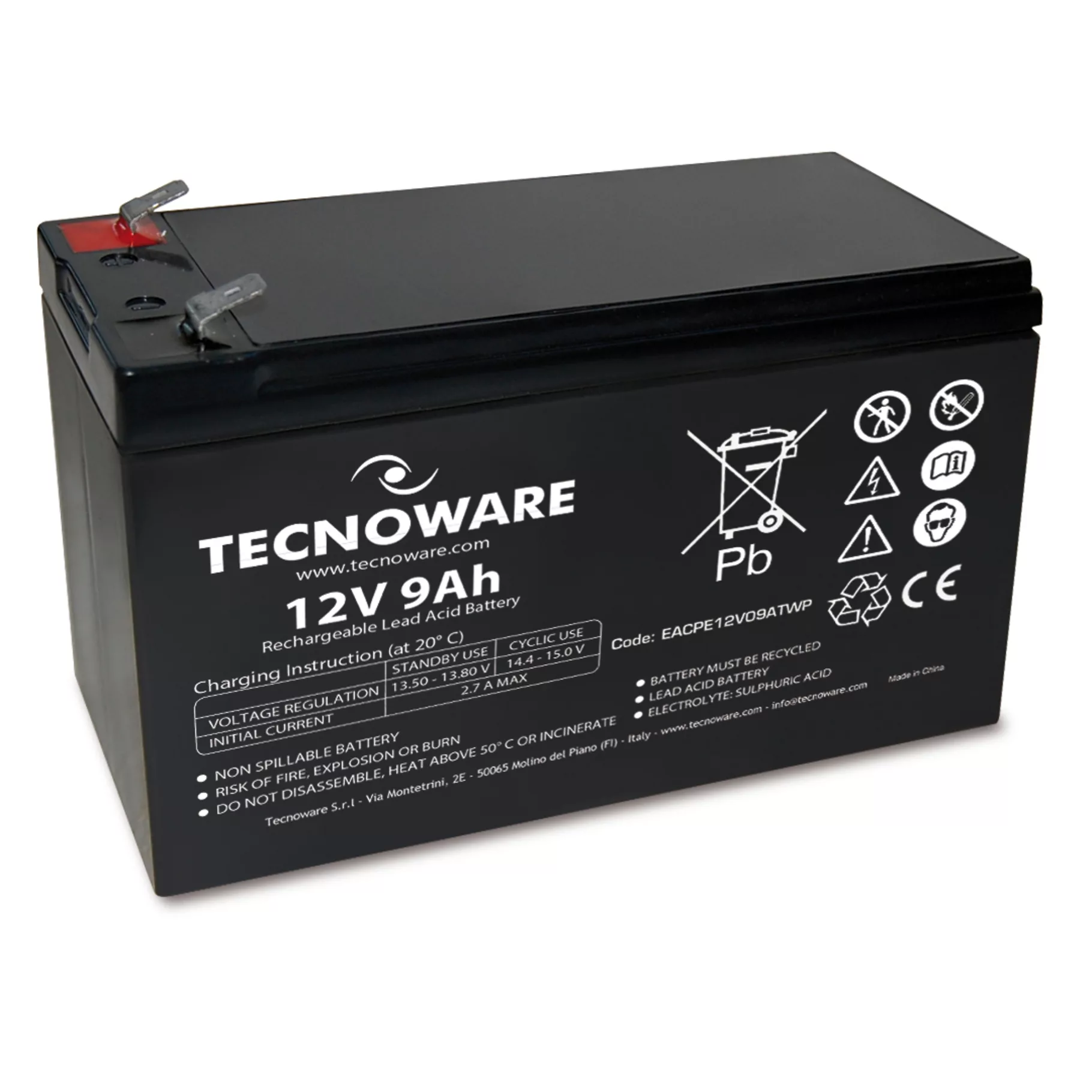 TECNOWARE 12V 9Ah Sealed Lead-Acid Battery