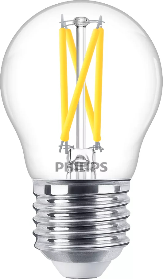 Philips LED Classic WarmGlow P45 caurspīdīga