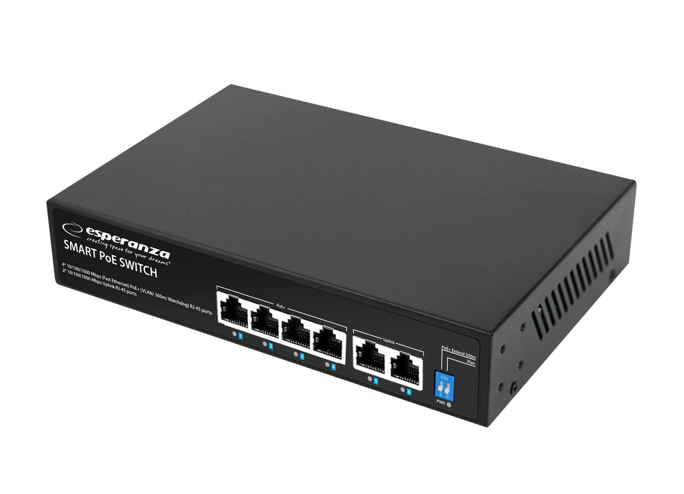 ESPERANZA 6-Port PoE+ Gigabit Switch 65W