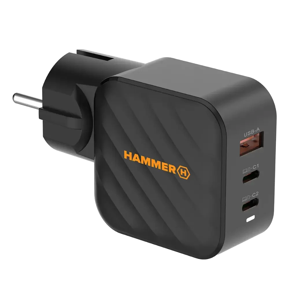 HAMMER RapidCharge 65W GaN sienas lādētājs